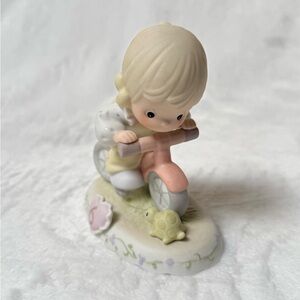 Adorable Precious Moments Child Figurine on Tricycle